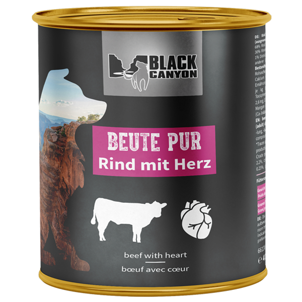 BLACK CANYON Beute Pur Rind mit Herz Nassfutter für Hunde