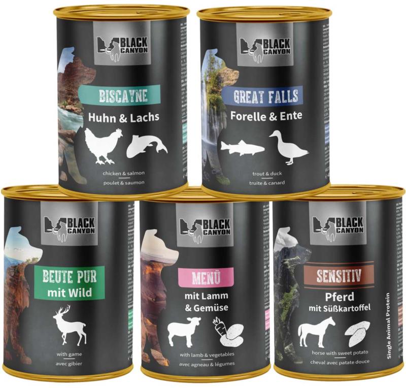 BLACK CANYON Probier-Bundle Nassfutter für Hunde